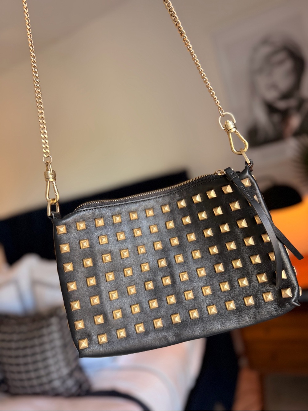 ALLSAINTS Eve Studded Leather Crossbody Bag - Picture 10 of 10